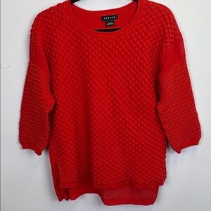 Nordstrom Trouvé Red Textured Top/ Size large